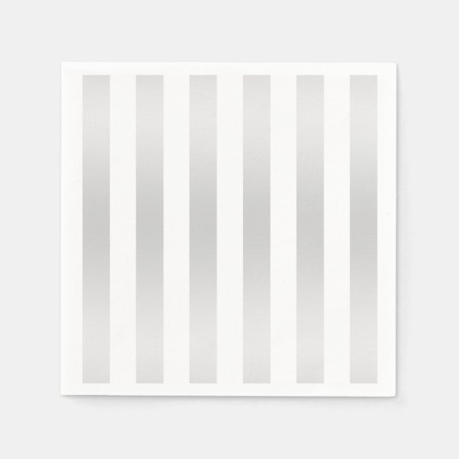 Guardanapo De Papel Cinza de Stripes Chic Modernas Decorativa Chic (Frente)