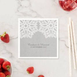 Guardanapo De Papel Cinza Elegante Papel de rendas Napkins