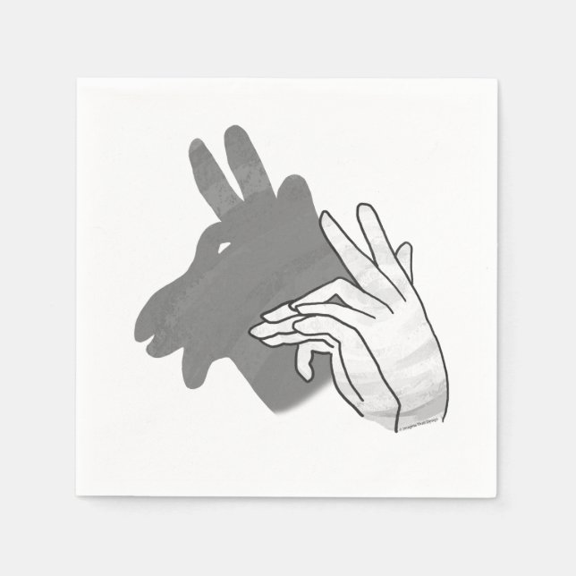 Guardanapo De Papel Cinza Hand Silhouette Billy Goat (Frente)
