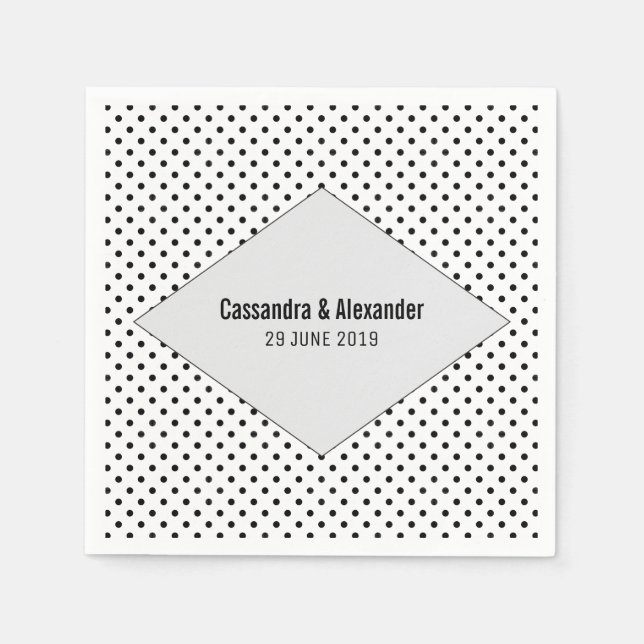 Guardanapo De Papel Cinza Modern Bolinhas Wedding (Frente)