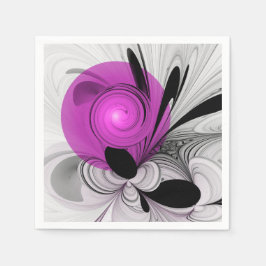 Guardanapo De Papel Cinza Negra abstrato com Fratura Magenta