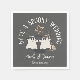 Guardanapo De Papel Cinza Rustic Spooky Ghost Halloween Personalizado