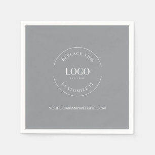 Guardanapo De Papel Cinza seu logotipo aqui Site da empresa Personaliz