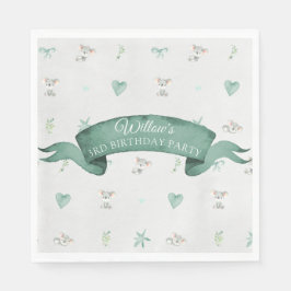 Guardanapo De Papel Cinza verde Festa de aniversário Koala