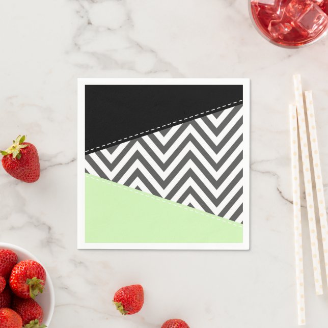 Guardanapo De Papel Cinza Zigzag, Cinza Chevron, Zigzag Patterno, Casa (Insitu)