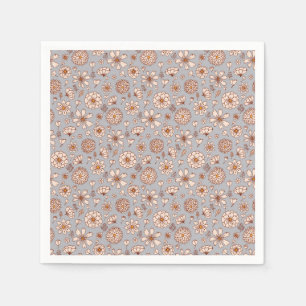 Guardanapo De Papel Cinzas de padrão floral sem costura
