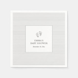 Guardanapo De Papel Cinzas de Pegada do Bebê Strikin CHÁ DE FRALDAS