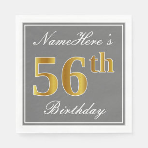 Guardanapo De Papel Cinzas elegantes, aniversário do ouro do falso