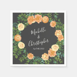 Guardanapo De Papel Cinzas Escuras cada Floral Moderno Casamento