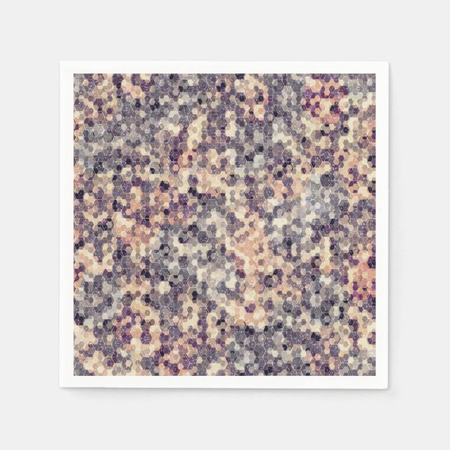 Guardanapo De Papel Cinzas, geometria bege (Frente)