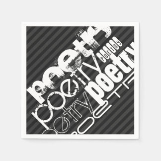 Guardanapo De Papel Cinzas Pretas e Escuras do Poetry;