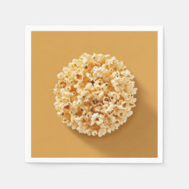 Guardanapo De Papel Círculo de pipoca num fundo castanho