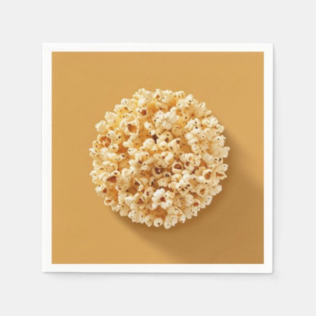 Guardanapo De Papel Círculo de pipoca num fundo castanho (Frente)