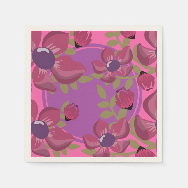 Guardanapo De Papel Círculo Dot Florah Napkins (Frente)