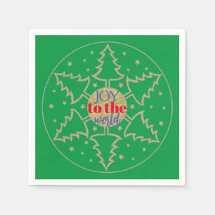 Guardanapo De Papel Círculo Natal de Árvores Verdes