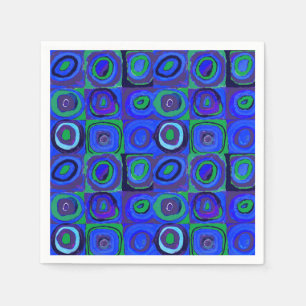 Guardanapo De Papel Círculo Quadrado do Kandinsky Farbstudie Blue Quad