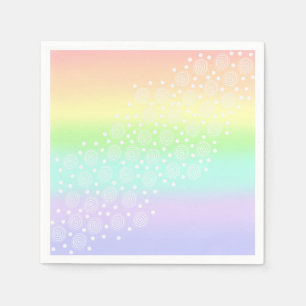 Guardanapo De Papel Círculos de Arco-íris Pastel em Círculos
