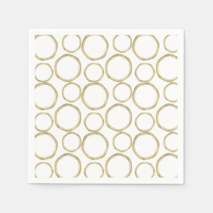 Guardanapo De Papel Círculos Dourados Em Branco Moderno Tendencial
