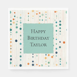 Guardanapo De Papel Círculos e linhas de tangerina turquesa