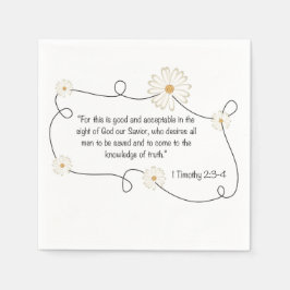 Guardanapo De Papel Citação da Bíblia de Christian Daisy Flower