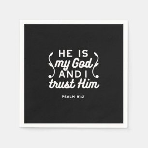 Guardanapo De Papel Citação da Fé Cristã – Confie em Deus Salmo 91:2