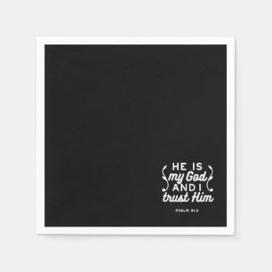 Guardanapo De Papel Citação da Fé Cristã – Confie em Deus Salmo 91:2