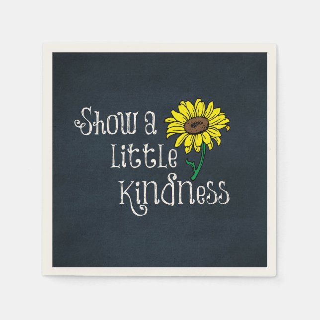 Guardanapo De Papel Citação de bondade inspiradora com girassol (Frente)