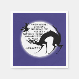 Guardanapo De Papel Citação de Bruxas e Gatos Negros