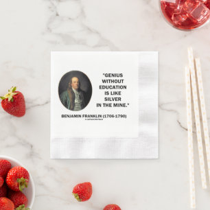 Guardanapo De Papel Citação de Gênio sem Educação de Benjamin Franklin