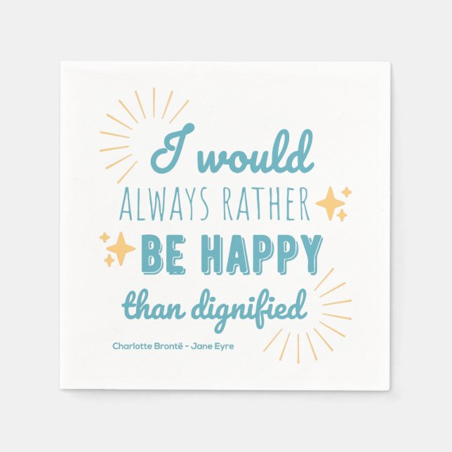 Guardanapo De Papel Citação de Jane Eyre I - Edição Azul (Frente)