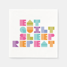 Guardanapo De Papel Citação de Letras do Bloco de bolinhas