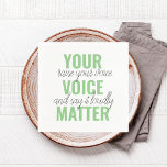 Guardanapo De Papel Citação de Motivação de Sua Matéria de Voz Verde P<br><div class="desc">Citação de Motivação de Sua Matéria de Voz Verde Positiva</div>
