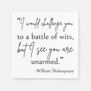 Guardanapo De Papel Citação De Shakespeare - Batalha De Wits II