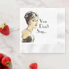 Guardanapo De Papel Citação do sarcasmo da imagem retrô da mulher da V