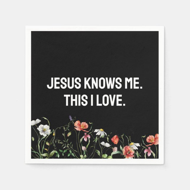 Guardanapo De Papel Citação Inspiradora com Flores Selvagens (Frente)