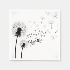 Guardanapo De Papel Citação Inspiradora RESPIRA O Dandelion moderno