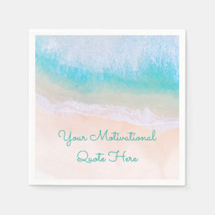 Guardanapo De Papel Citação Motivacional de Praia, Areia, Praia