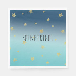 Guardanapo De Papel citação personalizada do Dourado Stars Aqua Blue O