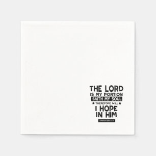 Guardanapo De Papel Citações de Lamentações 3:24 O Senhor é Minha Porç
