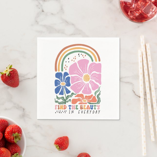 Guardanapo De Papel Citações Florais Boho (Insitu)