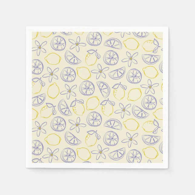 Guardanapo De Papel Citron Doodle Pattern Napkins (Frente)
