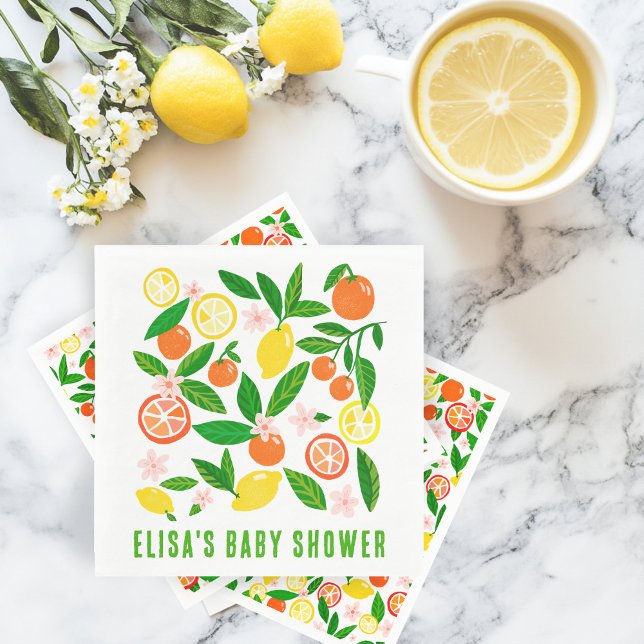 Guardanapo De Papel Citrus Celebration Custom CHÁ DE FRALDAS Lemon Ora (Citrus Celebration Lemons Oranges BABY SHOWER CUSTOM Napkins
)