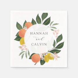 Guardanapo De Papel Citrus e Greenery Wedding Napkin
