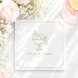 Guardanapo De Papel Citrus Green Fruit Bowl Frame Wedding Napkins