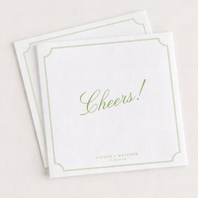 Guardanapo De Papel Citrus Green Wedding Napkins Cheers (Criador carregado)