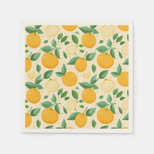 Guardanapo De Papel Citrus limon yellow tropical fruta (Frente)