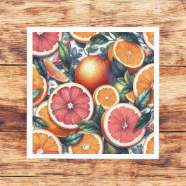 Guardanapo De Papel Citrus Orange Lemon Fresco e Verão Amarelo