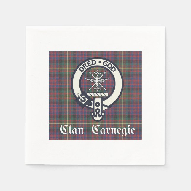 Guardanapo De Papel Clan Carnegie Crest Tartan (Frente)