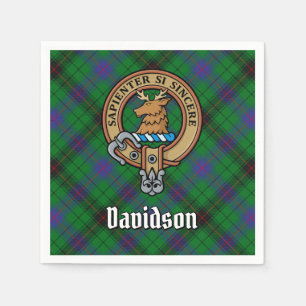 Guardanapo De Papel Clan Davidson Crest sobre Tartan