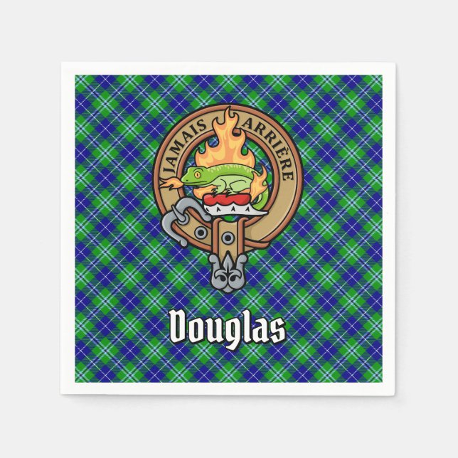 Guardanapo De Papel Clan Douglas Crest sobre Tartan (Frente)